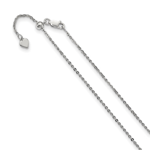 Lex & Lu Sterling Silver Adjustable Cable Chain Necklace LAL92670 - Lex & Lu