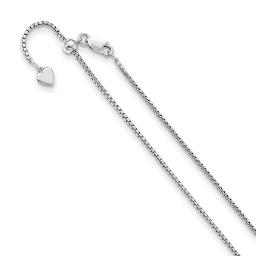 Lex & Lu Sterling Silver Adjustable Round Box Chain Necklace - Lex & Lu