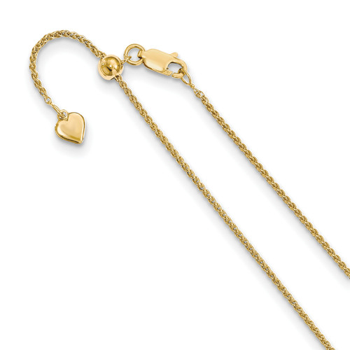 Lex & Lu Sterling Silver Gold-plated Adjustable Spiga Chain Necklace - Lex & Lu