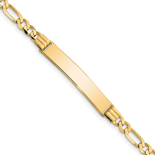 Lex & Lu 14k Yellow Gold Figaro ID Bracelet LAL92700 - Lex & Lu