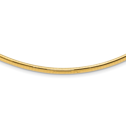 Lex & Lu 14k Yellow Gold 4mm Domed Omega Necklace or Bracelet - Lex & Lu