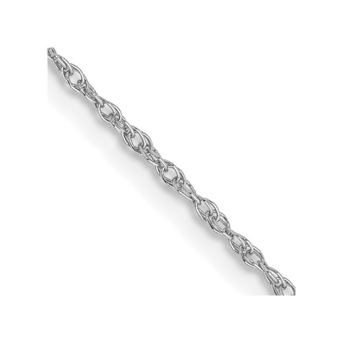 Lex & Lu 14k White Gold .8mm Polished Light Rope Chain Necklace - Lex & Lu