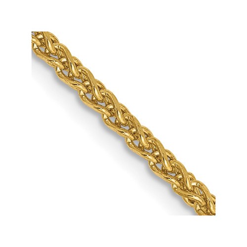 Lex & Lu 14k Yellow Gold 1.8mm Solid D/C Spiga Chain Necklace or Bracelet - Lex & Lu