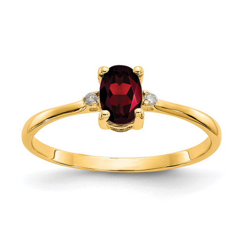 Lex & Lu 10k Yellow Gold Geniune Diamond & Garnet Birthstone Ring 10XBR2 - Lex & Lu