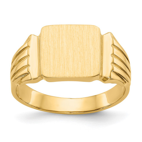 Lex & Lu 14k Yellow Gold Men's Signet Ring LAL96846 - Lex & Lu