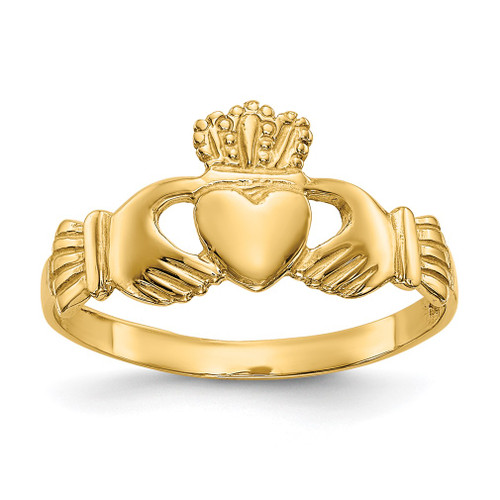 Lex & Lu 14k Yellow Gold Polished Ladie's Claddagh Ring LAL96928 - Lex & Lu