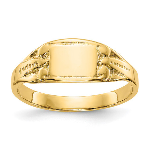 Lex & Lu 14k Yellow Gold Rectangular Signet Ring LAL97361 - Lex & Lu