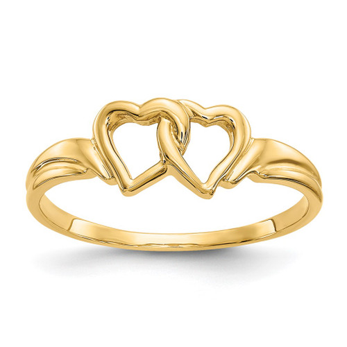 Lex & Lu 14k Yellow Gold Heart Ring LAL97374 - Lex & Lu