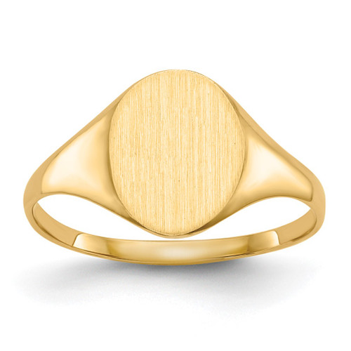 Lex & Lu 14k Yellow Gold Signet Ring LAL97378 - Lex & Lu