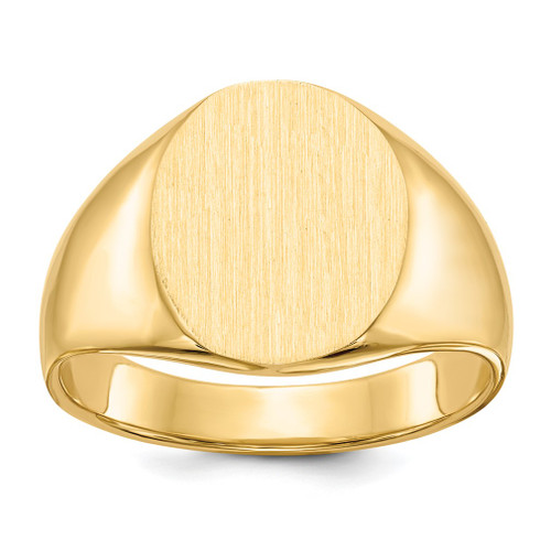 Lex & Lu 14k Yellow Gold Men's Signet Ring LAL97383 - Lex & Lu