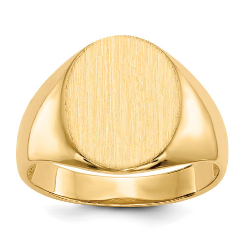 Lex & Lu 14k Yellow Gold Men's Signet Ring LAL97395 - Lex & Lu