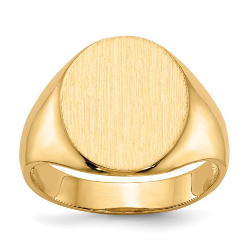 Lex & Lu 14k Yellow Gold Men's Signet Ring LAL97411 - Lex & Lu