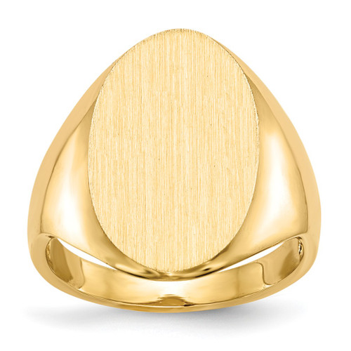 Lex & Lu 14k Yellow Gold Signet Ring LAL97448 - Lex & Lu