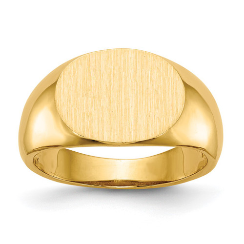 Lex & Lu 14k Yellow Gold Signet Ring LAL97481 - Lex & Lu