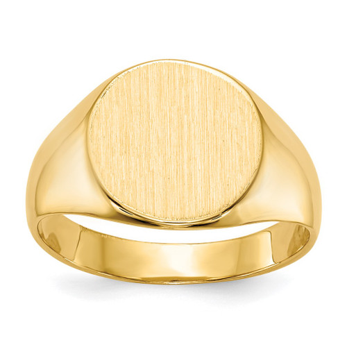 Lex & Lu 14k Yellow Gold Signet Ring LAL97495 - Lex & Lu