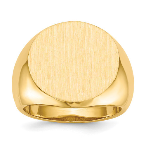 Lex & Lu 14k Yellow Gold Men's Signet Ring LAL97507 - Lex & Lu