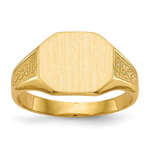 Lex & Lu 14k Yellow Gold Signet Ring LAL97557 - Lex & Lu