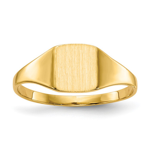 Lex & Lu 14k Yellow Gold Signet Ring LAL97567 - Lex & Lu