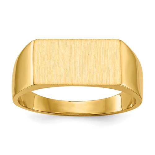 Lex & Lu 14k Yellow Gold Signet Ring LAL97600 - Lex & Lu