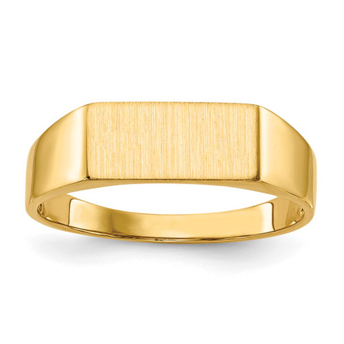 Lex & Lu 14k Yellow Gold Signet Ring LAL97606 - Lex & Lu