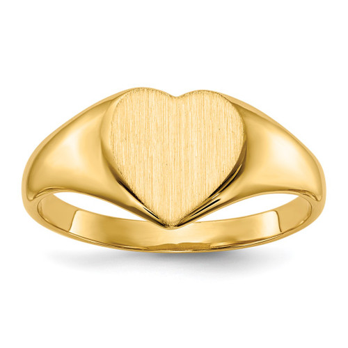 Lex & Lu 14k Yellow Gold Signet Ring LAL97632 - Lex & Lu