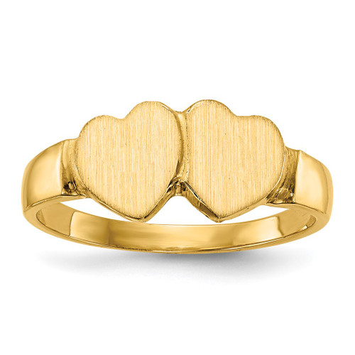 Lex & Lu 14k Yellow Gold Signet Ring LAL97641 - Lex & Lu