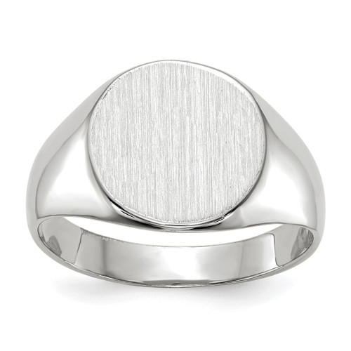 Lex & Lu 14k White Gold Signet Ring LAL97653 - Lex & Lu