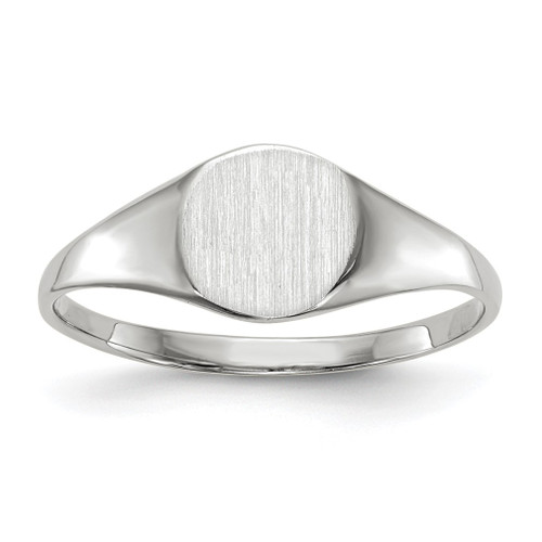 Lex & Lu 14k White Gold Signet Ring LAL97684 - Lex & Lu