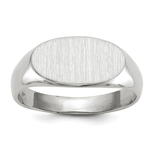 Lex & Lu 14k White Gold Signet Ring LAL97692 - Lex & Lu