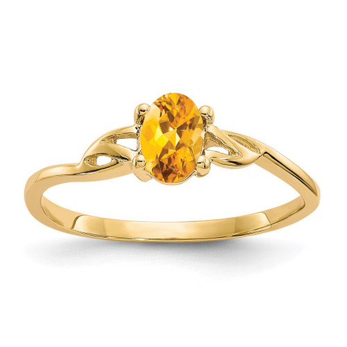 Lex & Lu 14k Yellow Gold Citrine Birthstone Ring LAL97775 - Lex & Lu