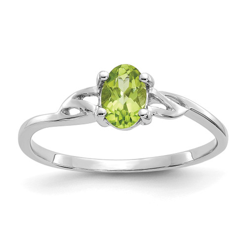 Lex & Lu 14k White Gold Peridot Birthstone Ring LAL97784 - Lex & Lu