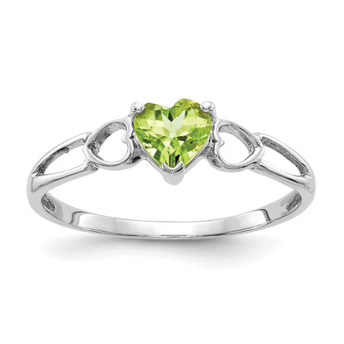 Lex & Lu 14k White Gold Peridot Birthstone Ring LAL97808 - Lex & Lu