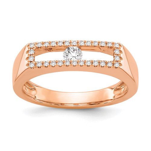 Lex & Lu 14k Rose Gold Polished Diamond Ring LALY12804AA - Lex & Lu