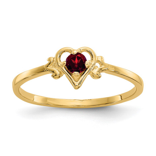 Lex & Lu 14k Yellow Gold Garnet Birthstone Heart Ring - Lex & Lu