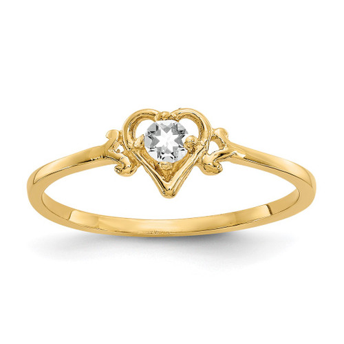 Lex & Lu 14k Yellow Gold Topaz Birthstone Heart Ring - Lex & Lu