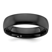 Lex & Lu Black Zirconium Polished 6mm Band Ring - Lex & Lu