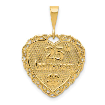Lex & Lu 14k Yellow Gold 25th Anniversary Charm LAL73535