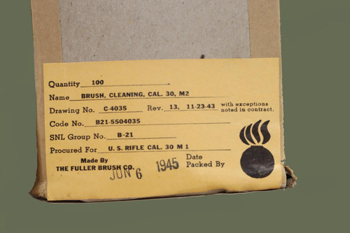 WW2 SEALED CASE OF 100 BORE BRUSHES