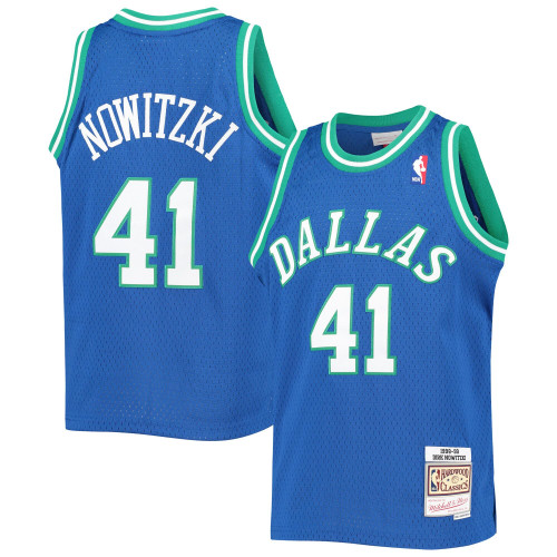 HickVibes Dirk Nowitzki Dallas Mavericks Mitchell & Ness  1998-99 Hardwood Classics Swingman Jersey - Blue