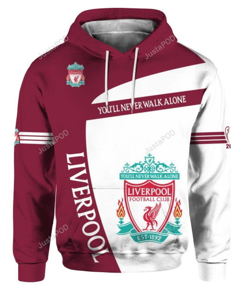 HickVibes Liverpool Football Club Youll Never Walk Alone For Unisex 3D All Over Print Hoodie, Zip-up Hoodie