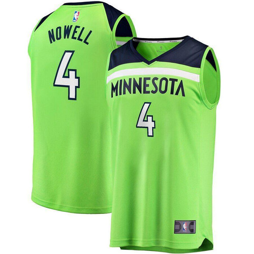 HickVibes Jaylen Nowell Minnesota Timberwolves Fast Break Jersey Neon Green Statement Edition 2019