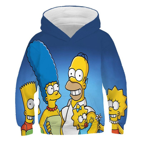 HickVibes Kids Simpsons Hoodie 3D Hoodie with the Simpsons Image Ideal Present