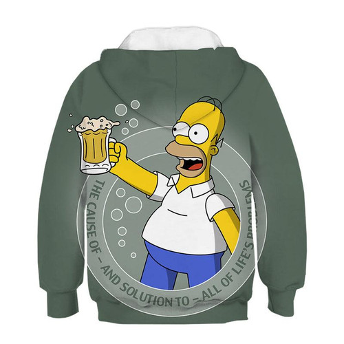 HickVibes Unisex Simpsons Kids Hoodie 3D Hoodie with the Simpsons Image Ideal Present
