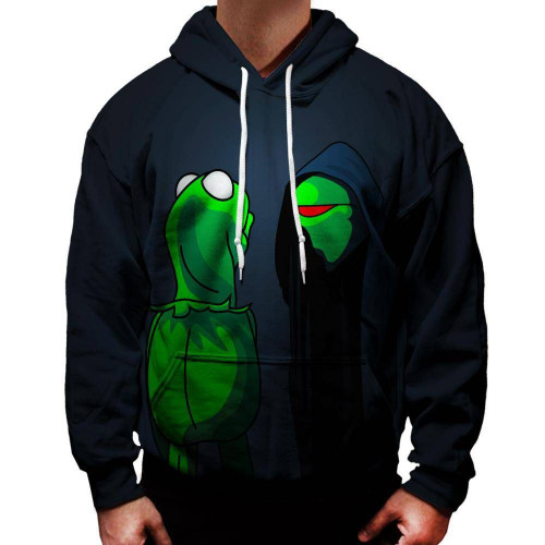 HickVibes Evil Kermit A1956 3D Pullover Printed Over Unisex Hoodie