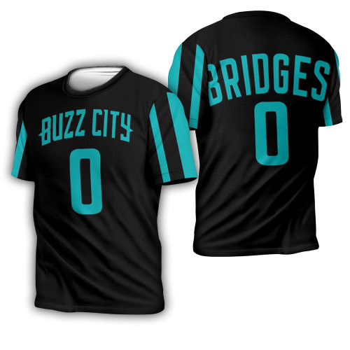 HickVibes Miles Bridges Charlotte Hornets Jordan Brand City Edition Black Jersey 3D T-Shirt