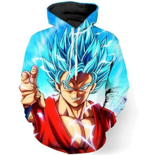 HickVibes Cool Custom Hoodie Dragon Ball Z Hoodie Featuring Goku Super Saiyan Blue Art#1935 Hoodies For Men And Women