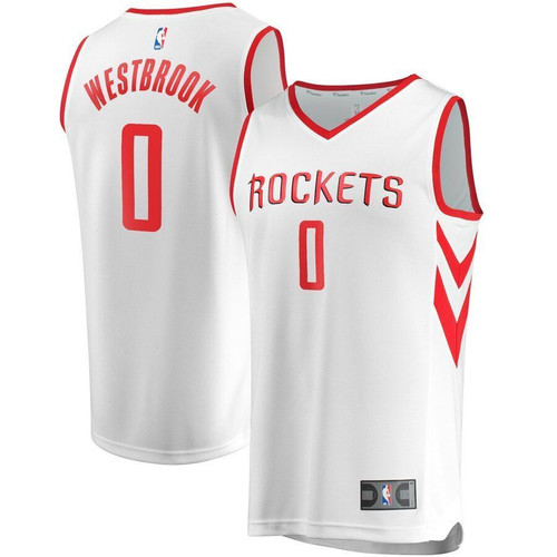 HickVibes Russell Westbrook Houston Rockets Fast Break Replica Jersey Jersey White Association Edition 2021