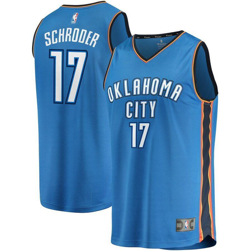 HickVibes Dennis Schroder Oklahoma City Thunder Fanatics Branded Fast Break Replica Icon Edition Blue 3D Jersey