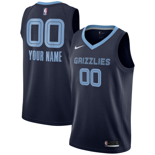 HickVibes Memphis Grizzlies Nike Replica Replica Replica 2020/21 Swingman Custom Jersey - Icon Edition - Navy