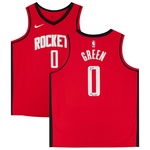 HickVibes Jalen Green Houston Rockets Fanatics  Autographed 2021 Nike Replica Replica Replica Red Icon Edition Swingman Jersey with &quot;2021 #2 Pick&quot; Inscription